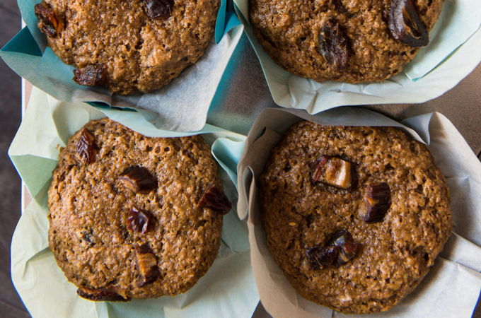 Muffins au son et aux dattes