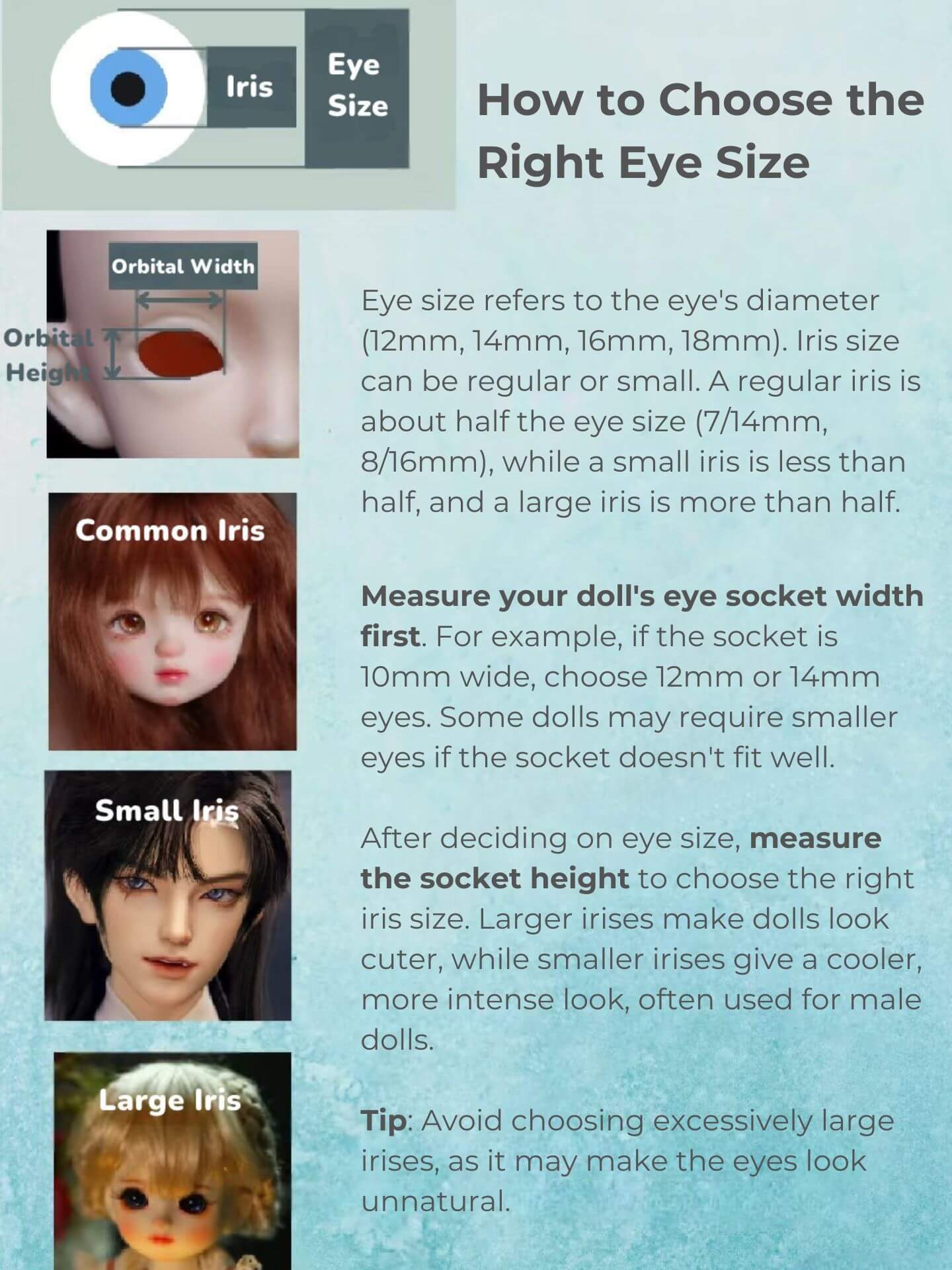 how to choose the right bjd eye size
