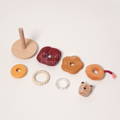 All pieces included in the Montessori Little Lion Stacker toy for babies.