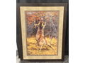 Scrapeline Buck Framed Canvas Giclee by Ryan Kirby
