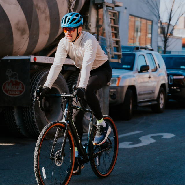 a man on an electric road bike