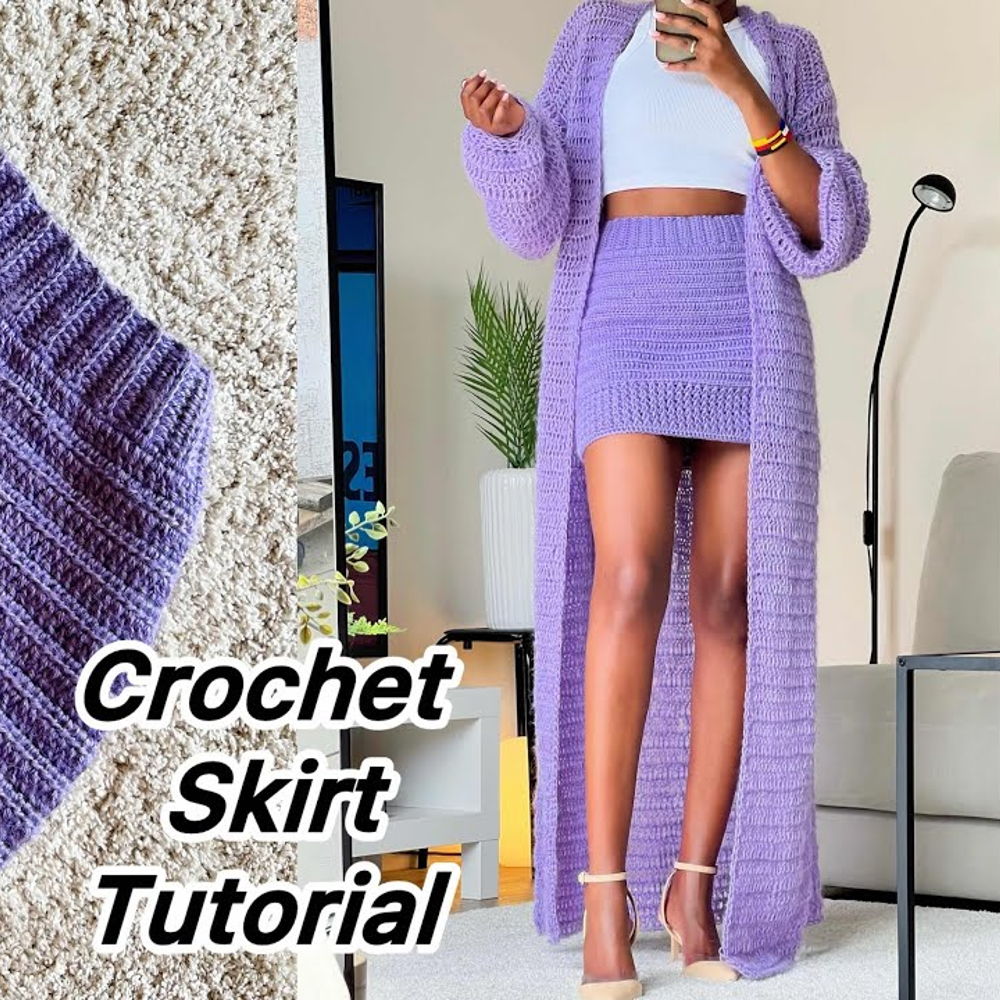 Crochet Easy and Fast Skirt Tutorial With Cute Detail / All sizes