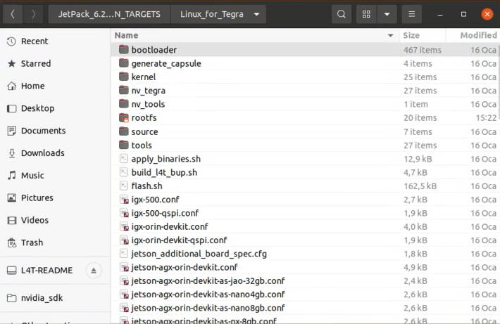 Inside of the Linux_for_Tegra folder