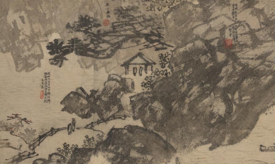 Landscape in Contemplation; Dao Yan, 1382, Ink and color on paper, Gift of the Ewing Halsell Foundation in honor of Mr. And Mrs. W.H. George