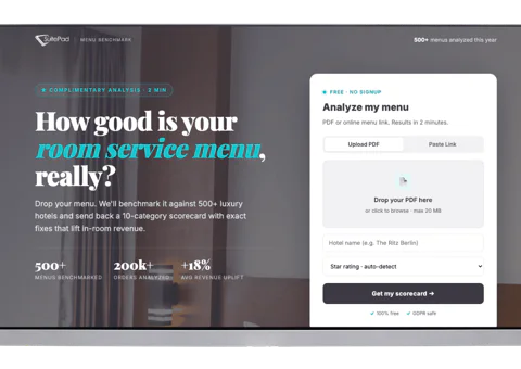 SuitePad Launches Free Room Service Benchmarking Tool for Hotels - Backed by Data from 200,000+ Real Orders