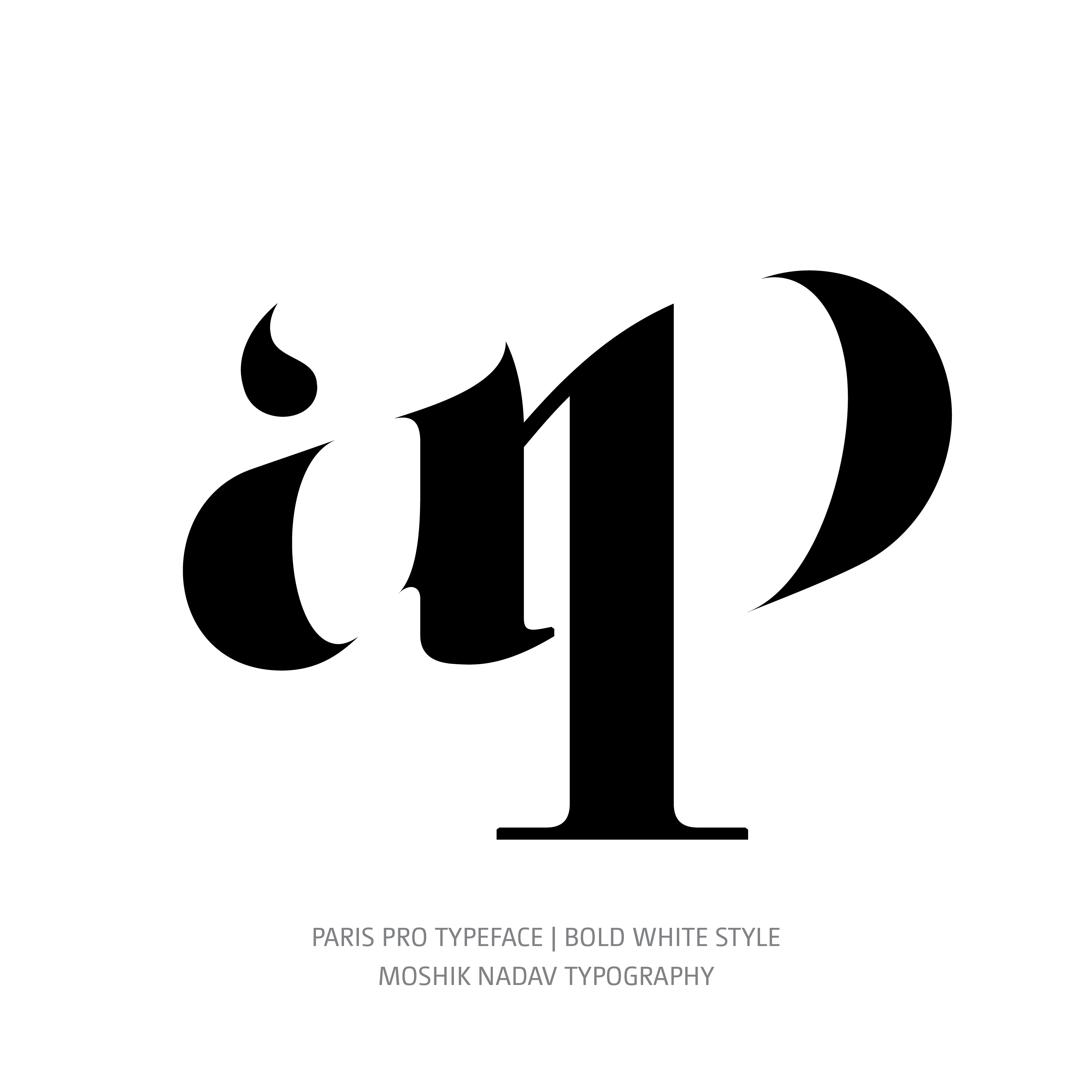 Paris Pro Typeface Bold White ap ligature