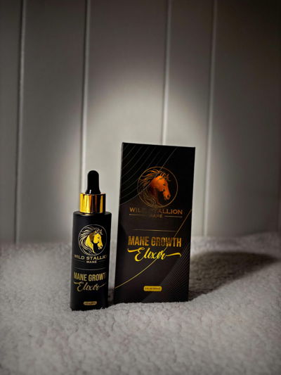 Mane Growth Elixir bottle, photographed straight on