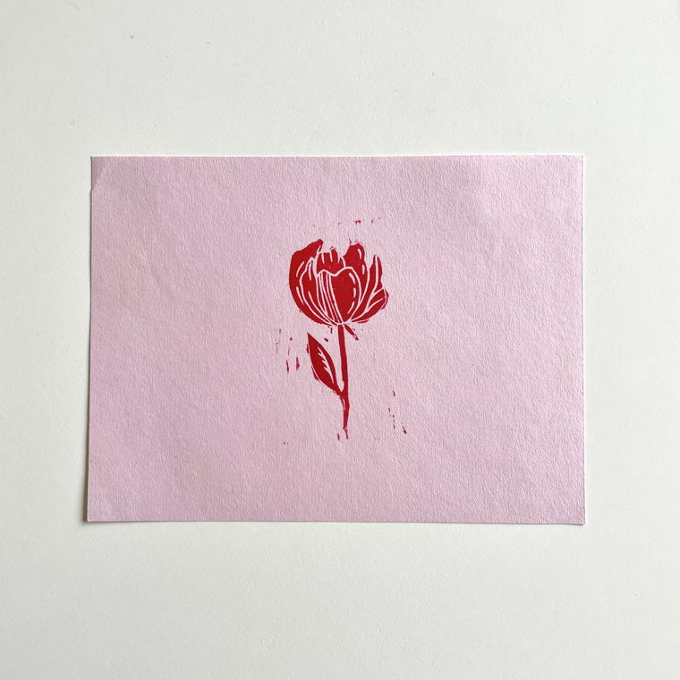 Lino print - Rose