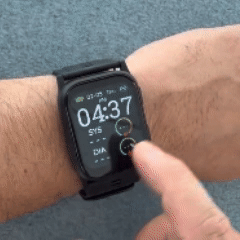 Starten einer Herzfrequenzmessung auf der Wellue Smart Blutdruckuhr über die Schnellzugriffsschaltfläche.