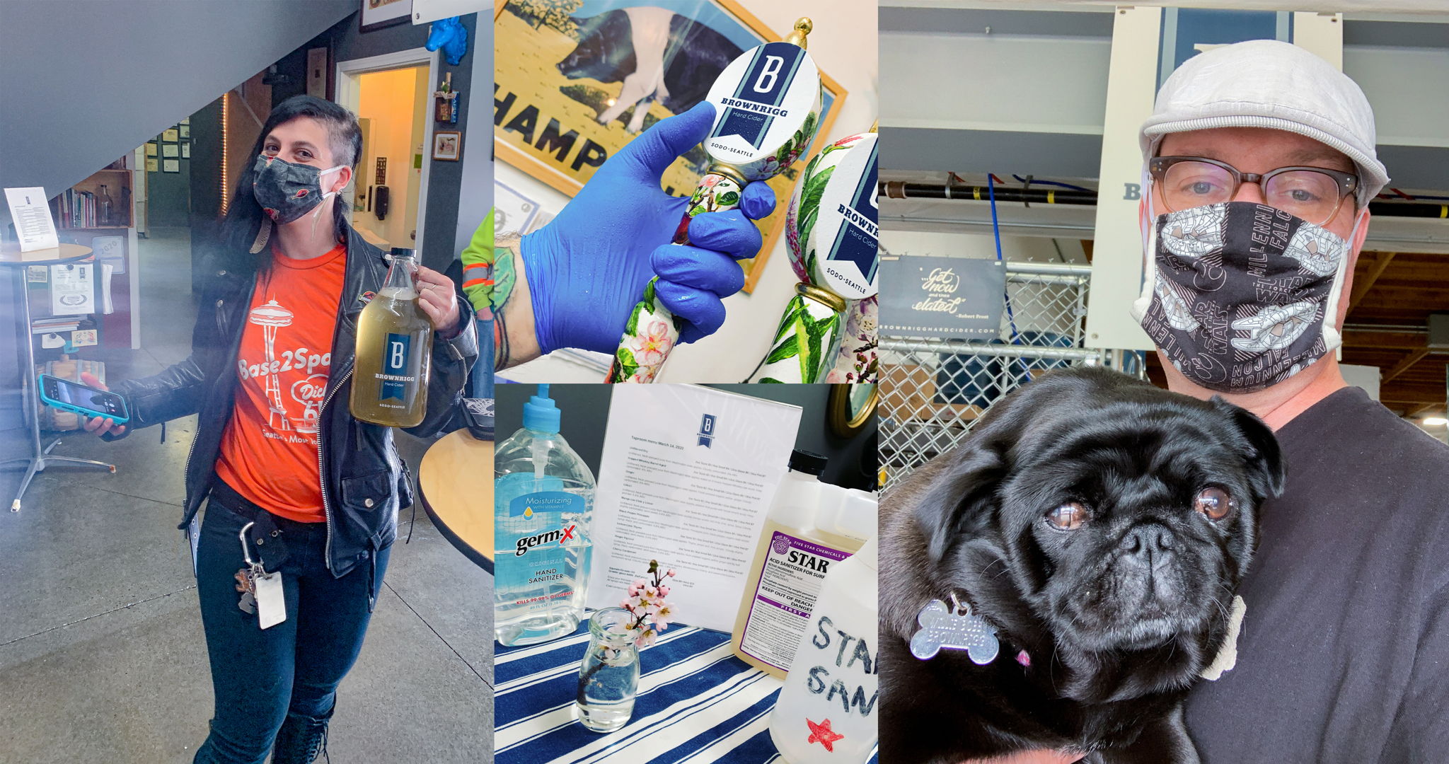 Collage photo image of COVID-19 related safety precautions