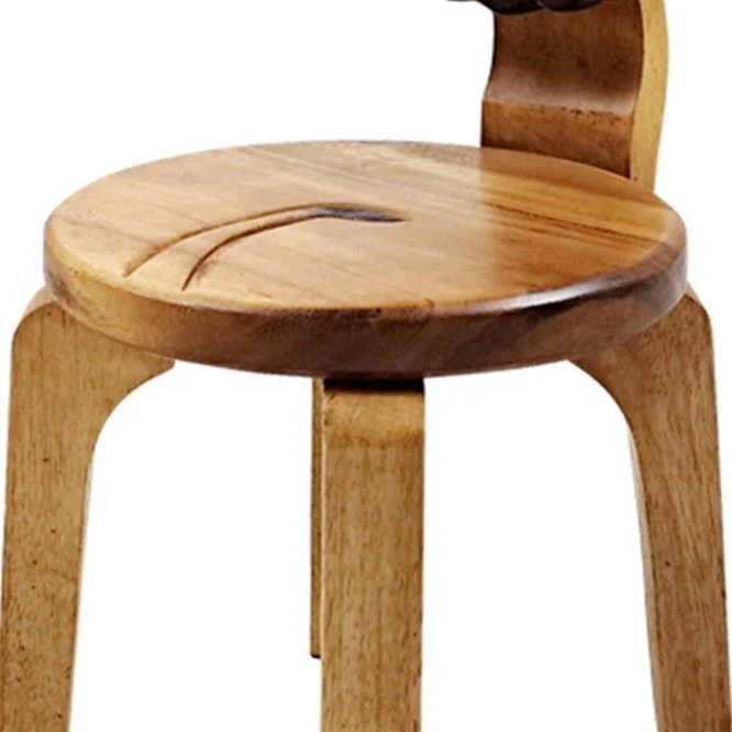 Children’s wooden chair: Lion themed with solid backrest - Image 2