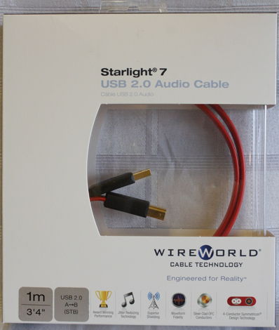 Wireworld Starlight 7 USB A to B, 1m. NEW! Free Shipping!
