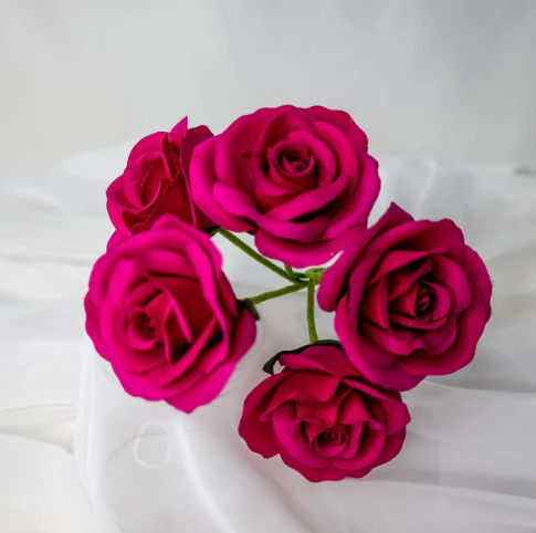 Solid Fuschia Velveteen Bloom -Realistic Artificial Flowers