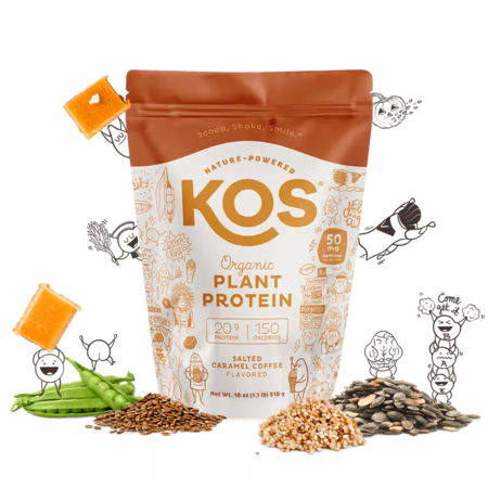 KOS Organic Plant Protein, Salted Caramel, 14 Servings