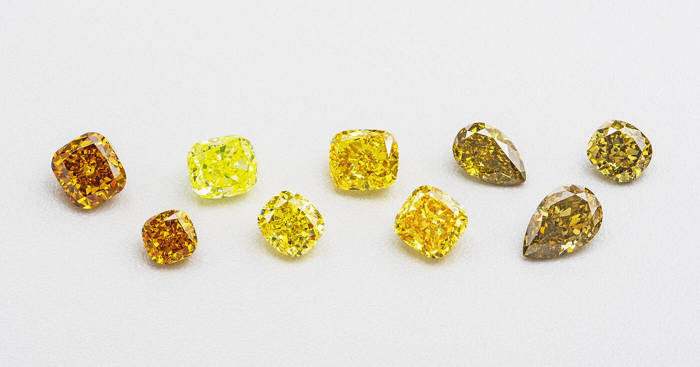 Fancy Yellow Diamonds with various overtones