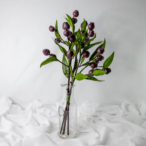 Plum Gum Nut Spray - Realistic Artificial Flowers and Greenery - Image 3