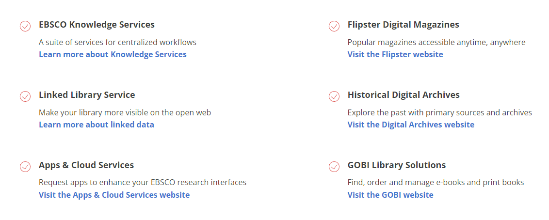 EBSCO Information Services product / service