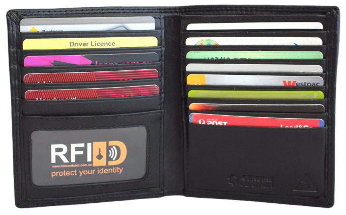 RFID Security Lined Leather Wallet Style 11026
