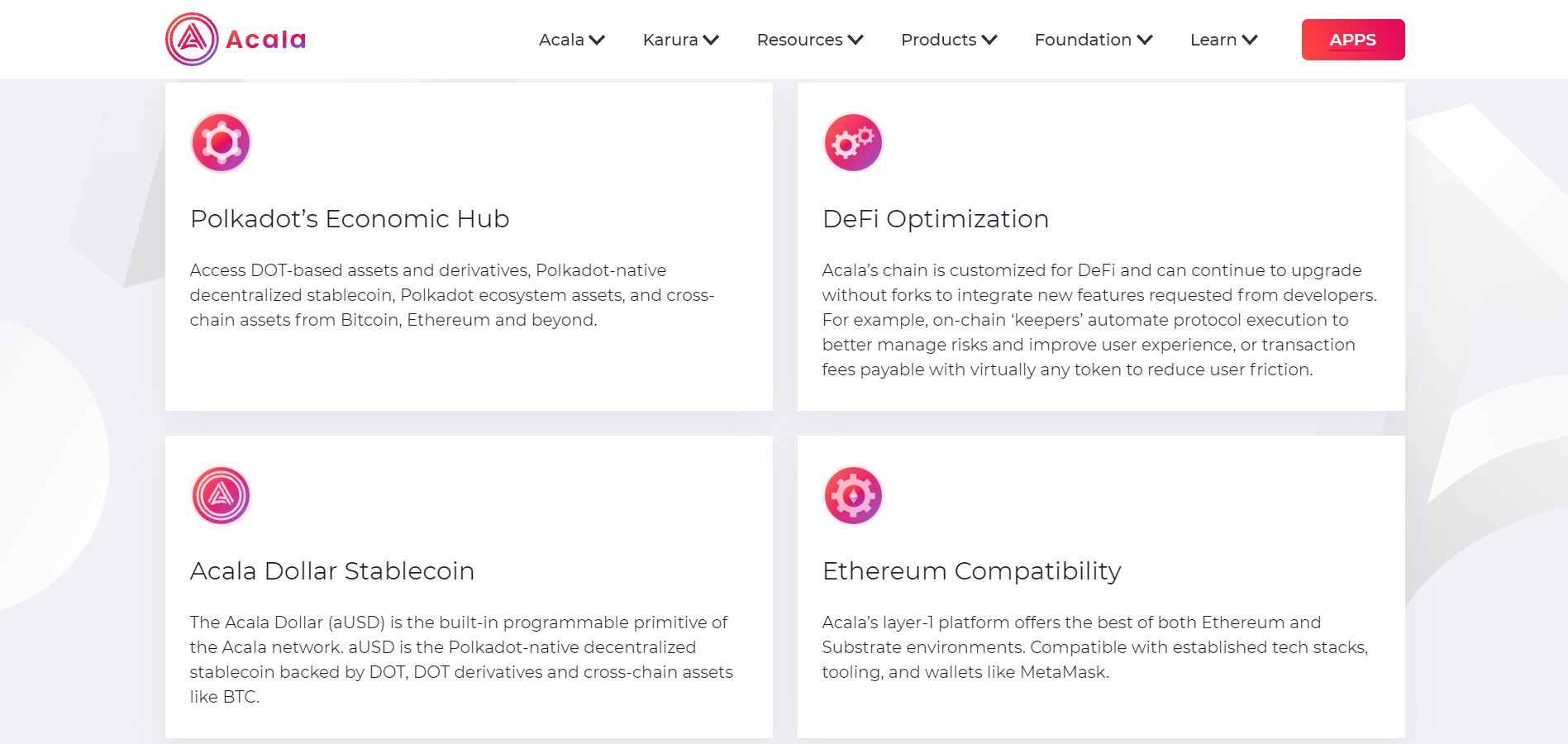 Acala Network product / service