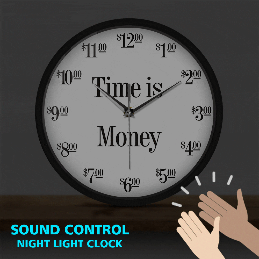 Time Is Money Funny Office Sound Control Led Wall Clock The Led Lands Time Is Money Funny Office Sound Control Led Wall Clock The Led Lands