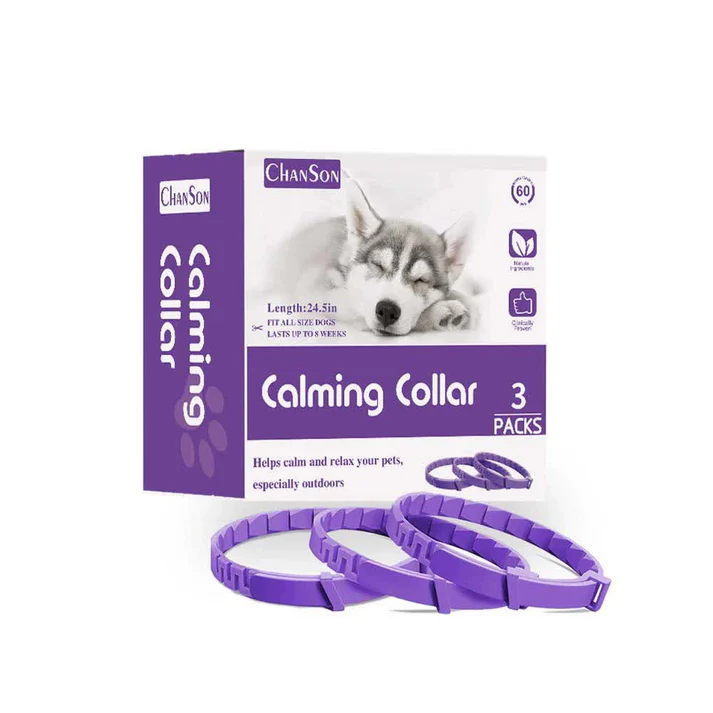 Calming Collars for Dogs - Natural Stress Relief, Adjustable, 3 Pack (2 set/6PCS)