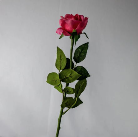 Pink Open Bloom Real Touch Rose - Realistic Artificial Flowers - Image 3