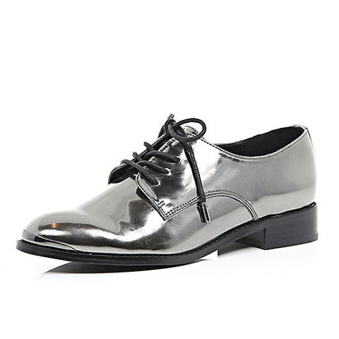 metallic lace up oxfords