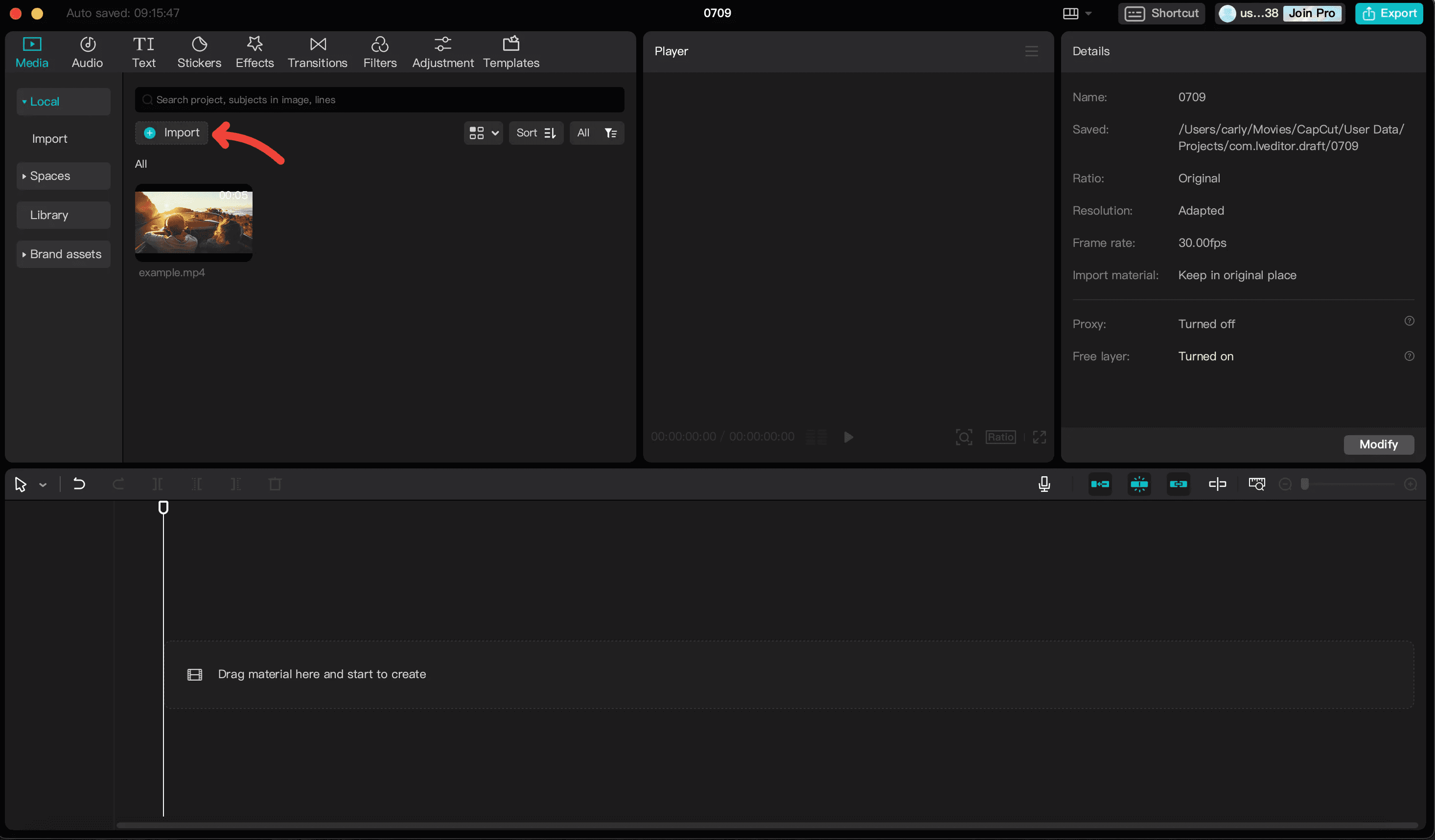 How to import your video on CapCut