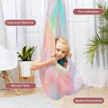 Infographic showing multiple benefits of the Montessori Balance Buddy swinging cloth.