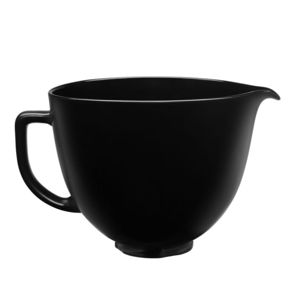 5 Quart Black on Black Smooth Ceramic Bowl Black on Black Smooth