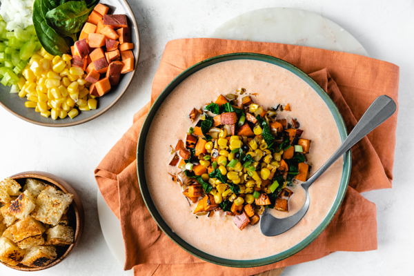 Photo of Smoky Corn and Sweet Potato Chowder 