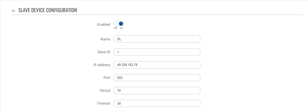 Modbus TCP Master test Request Data