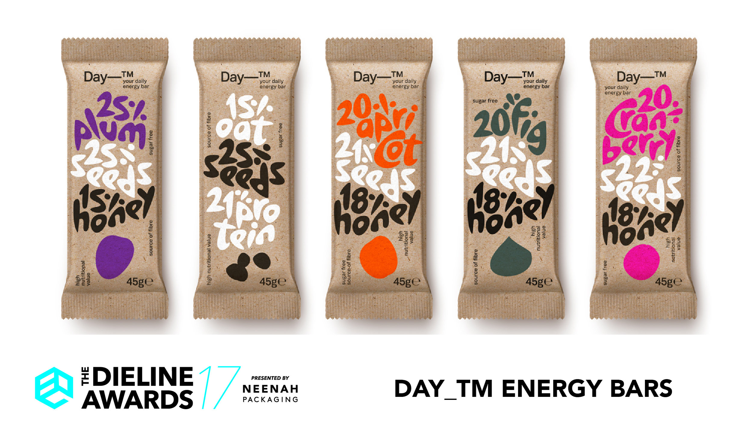 The Dieline Awards 2017 Outstanding Achievements: Day_TM Energy Bars