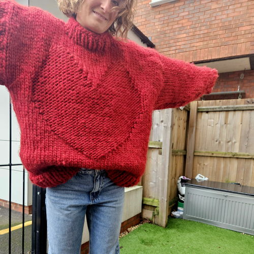 Giant Love Heart Sweater - Knitting Pattern