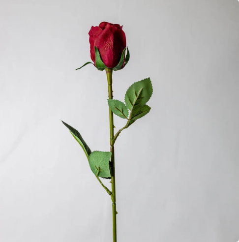 Red Real Touch Open Bud Rose - Realistic Artificial Flowers - Image 3