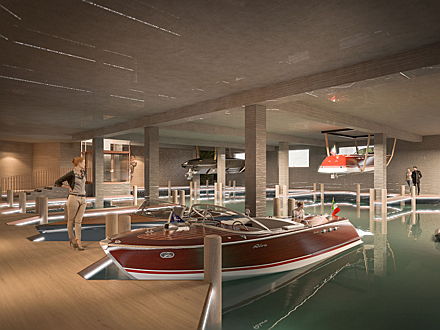  Kitzbühel
- Nichts lässt die 22 mal 50 Meter Garagenfläche im Inneren erahnen, wo sich 23 Liegeplätze für Motorboote befinden!
(c)2019 ZOOMVP_KBL Koesslmuehle