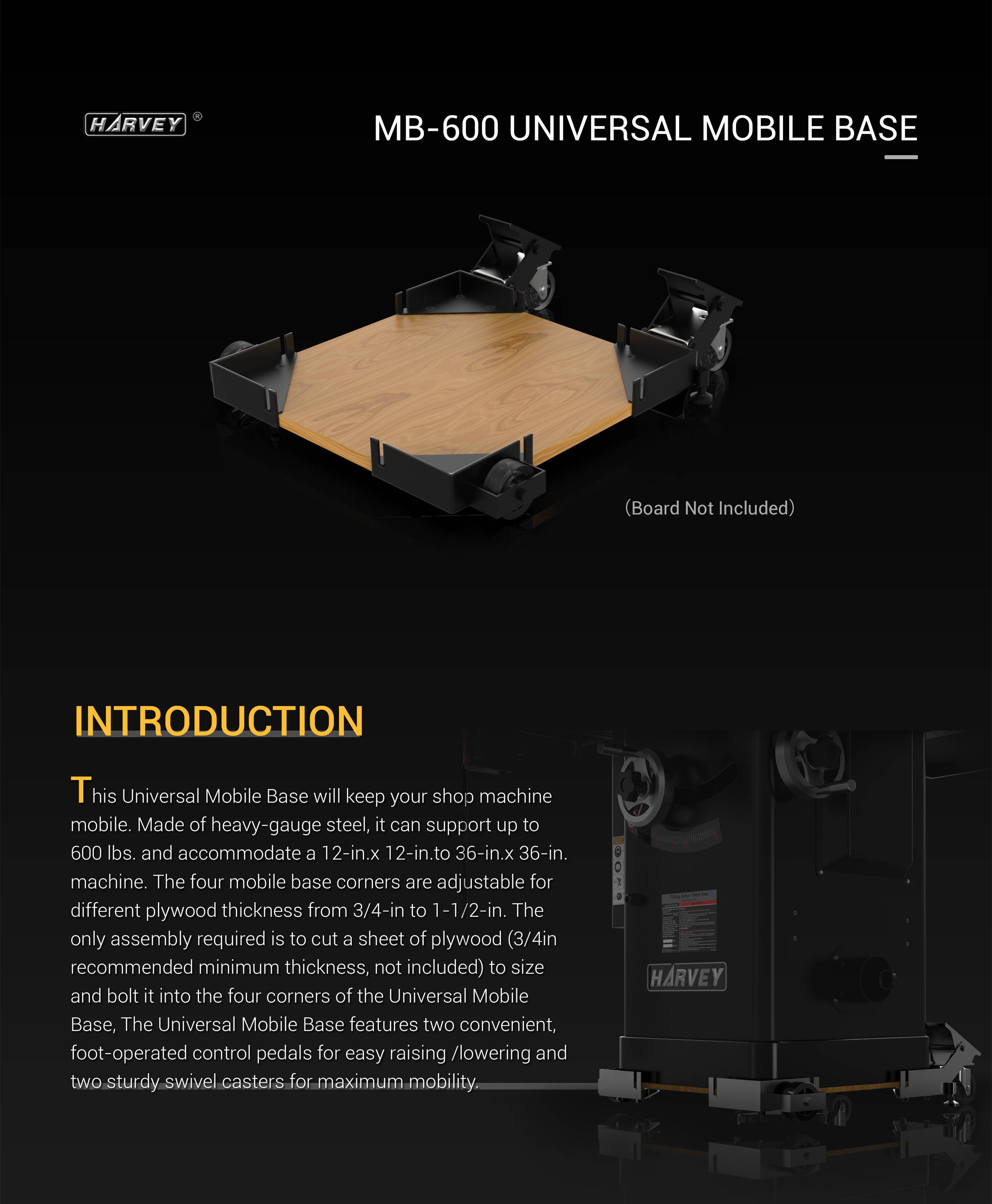MB-600 Universal Mobile Base – Harvey Woodworking