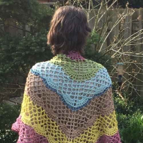 Crocheted spring shawl