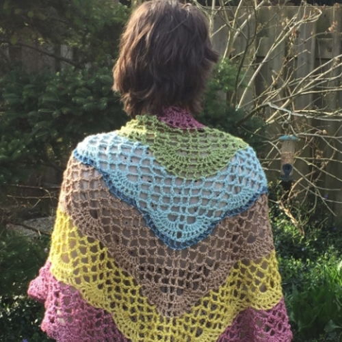 Crocheted spring shawl