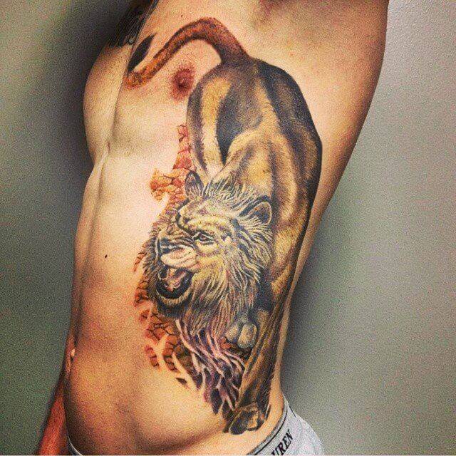 Tatouage Lion Obliques