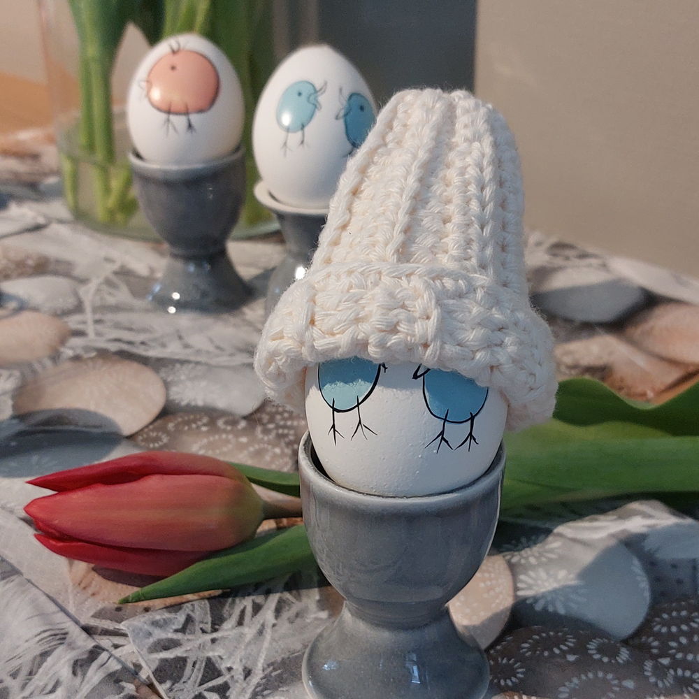 Haakpatroon ei-hoedje of eiwarmer!