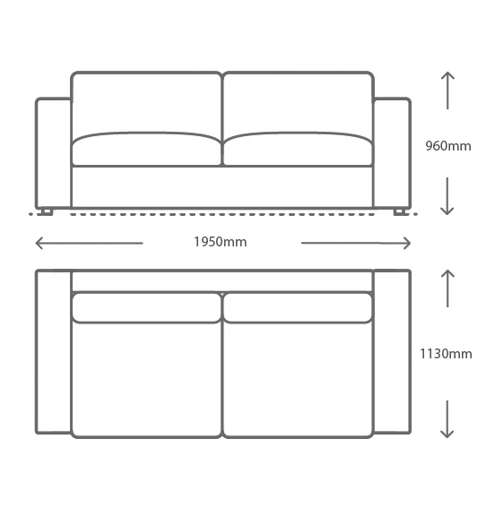 Nevada 2.5 seater lounge size
