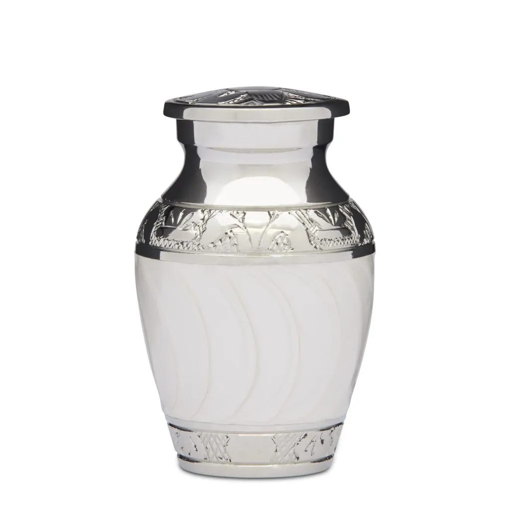 White Enamel & Silver Keepsake