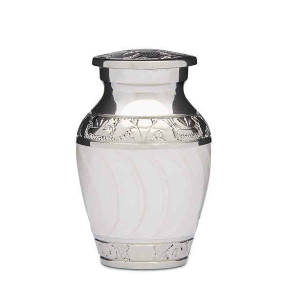 White Enamel & Silver Keepsake