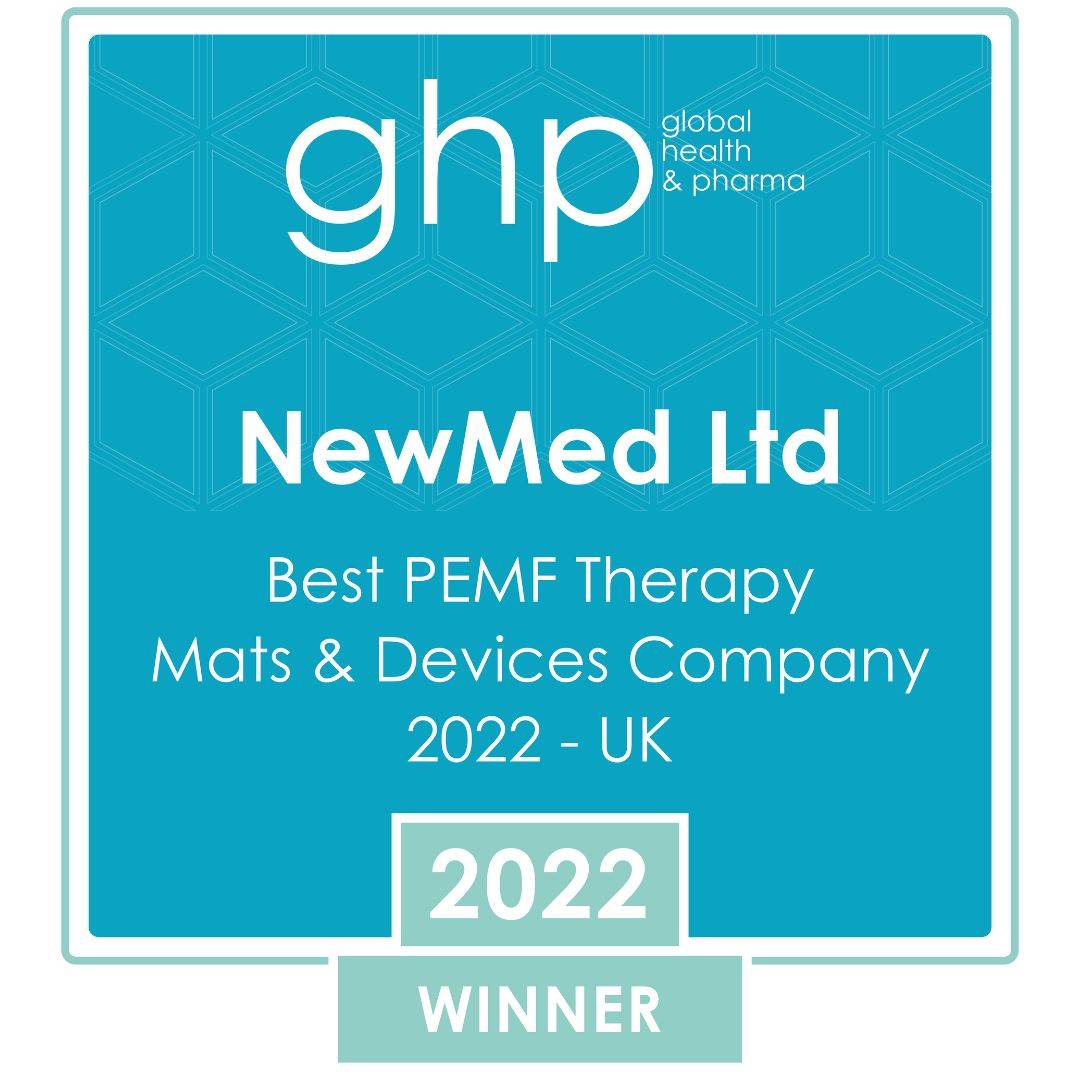 ‘Best PEMF Therapy Mats & Devices Company’ by Global Health & Pharma 2022 - award logo