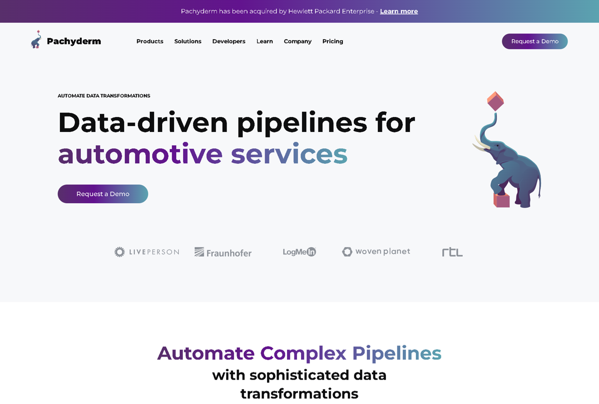 Screenshot of Pachyderm , from the purple websites collection.