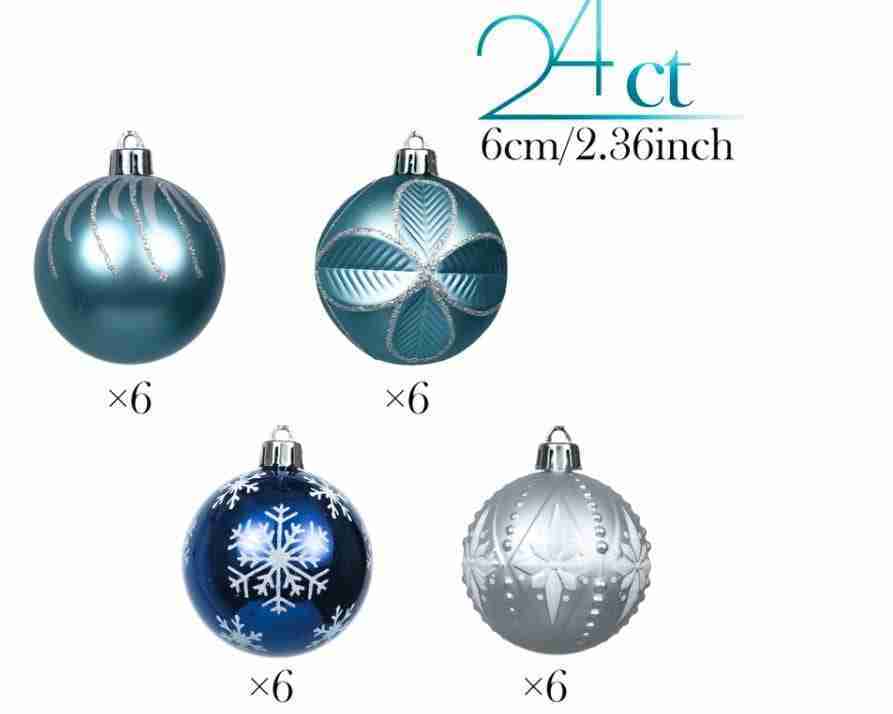 Premium Premium Blue And Silver Christmas Baubles 24 - Image 2