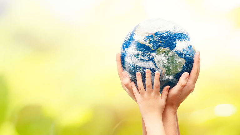 Earth Day - globe in hands