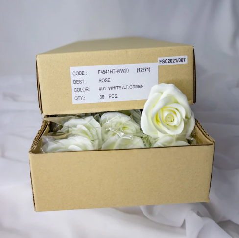 White Velveteen Rose Bloom - Realistic Artificial Flowers - Image 4