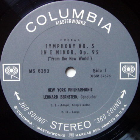 Columbia 2-EYE / LEONARD BERNSTEIN, - Dvorak Symphony N...